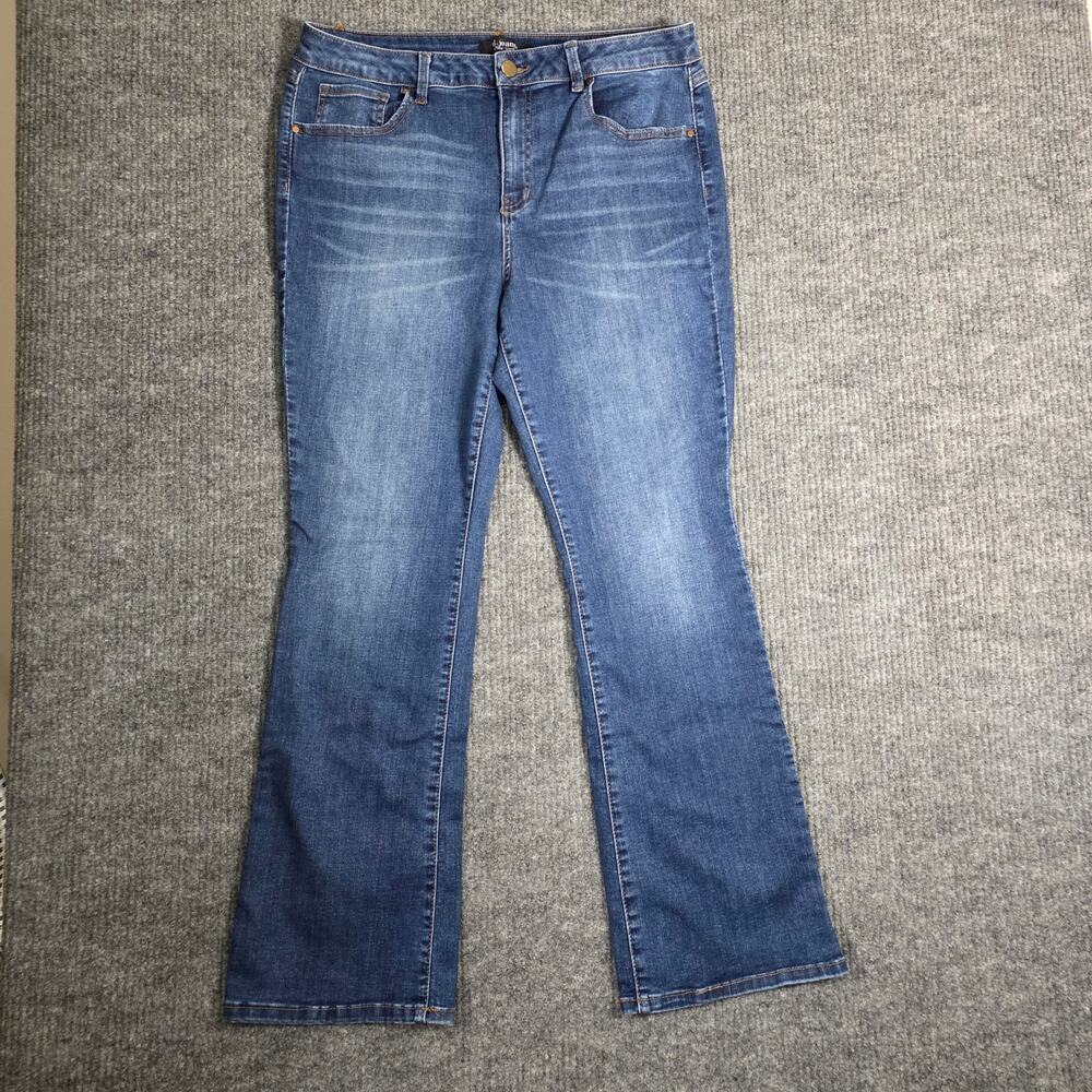 d. jeans New York Womens‎ Size 16 Bootcut Jeans Medium Wash Stretch Denim